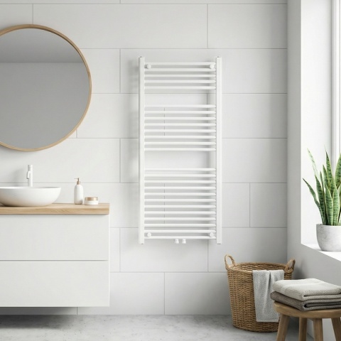 GRZEJNIK ŁAZIENKOWY ŚCIENNY PIONOWY WODNY DRABINKA 120x60 CORSO-WH-1 BIAŁY