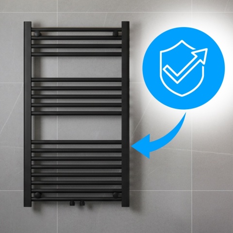 GRZEJNIK ŁAZIENKOWY ŚCIENNY PIONOWY WODNY DRABINKA 90x50 CORSO-BL-2 CZARNY