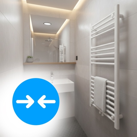 GRZEJNIK ŁAZIENKOWY ŚCIENNY PIONOWY WODNY DRABINKA 90x50 CORSO-WH-2 BIAŁY