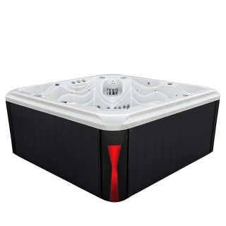 JACUZZI OGRODOWE WANNA SPA560 BIAŁA PERŁA OBUDOWA ANTRACYT 220x220 CM