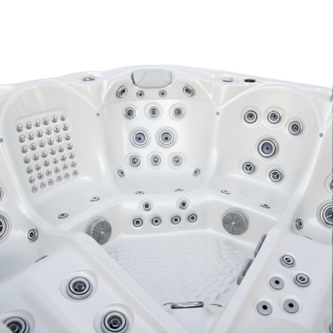JACUZZI OGRODOWE WANNA SPA560 BIAŁA PERŁA OBUDOWA ANTRACYT 220x220 CM