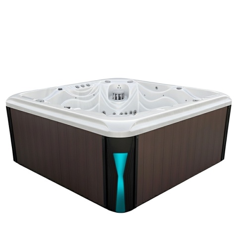 JACUZZI OGRODOWE WANNA SPA560 BIAŁA PERŁA OBUDOWA KAWA 220x220 CM
