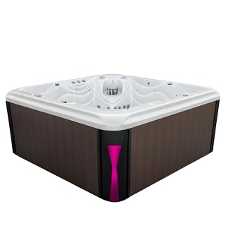 JACUZZI OGRODOWE WANNA SPA560 BIAŁA PERŁA OBUDOWA KAWA 220x220 CM