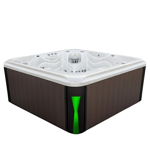 JACUZZI OGRODOWE WANNA SPA560 BIAŁA PERŁA OBUDOWA KAWA 220x220 CM