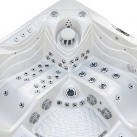 JACUZZI OGRODOWE WANNA SPA560 BIAŁA PERŁA OBUDOWA KAWA 220x220 CM