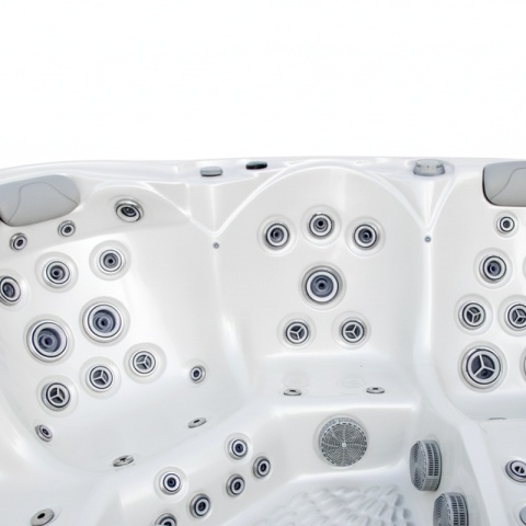 JACUZZI OGRODOWE WANNA SPA560 BIAŁA PERŁA OBUDOWA KAWA 220x220 CM