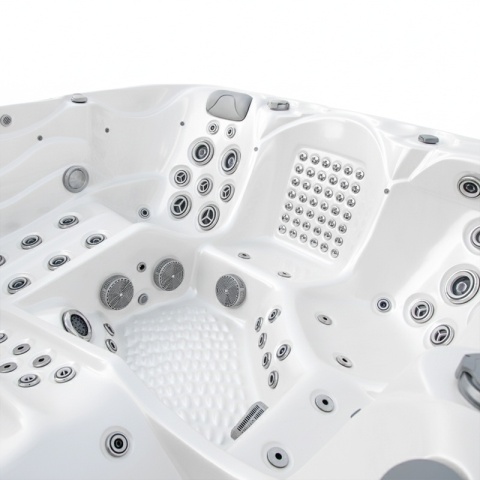 JACUZZI OGRODOWE WANNA SPA560 BIAŁA PERŁA OBUDOWA KAWA 220x220 CM