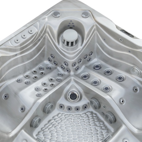 JACUZZI OGRODOWE WANNA SPA560 CAPPUCCINO OBUDOWA ANTRACYT 220x220 CM