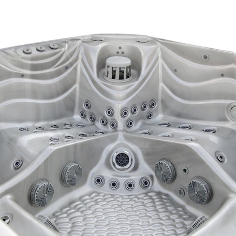 JACUZZI OGRODOWE WANNA SPA560 CAPPUCCINO OBUDOWA ANTRACYT 220x220 CM