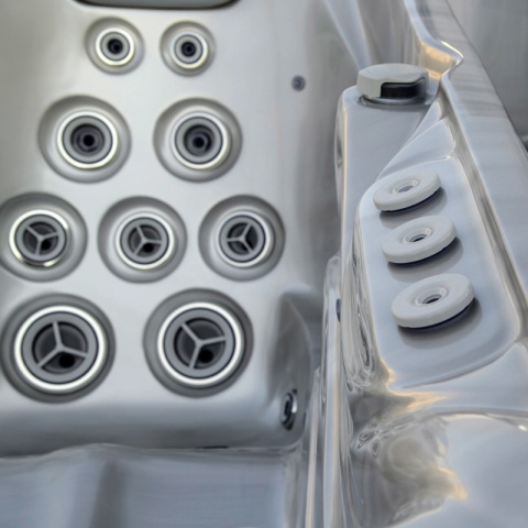 JACUZZI OGRODOWE WANNA SPA560 CAPPUCCINO OBUDOWA ANTRACYT 220x220 CM