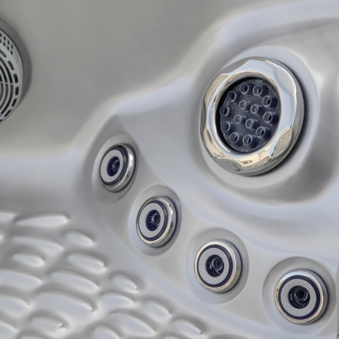 JACUZZI OGRODOWE WANNA SPA560 CAPPUCCINO OBUDOWA ANTRACYT 220x220 CM