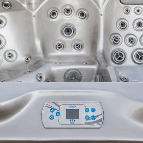 JACUZZI OGRODOWE WANNA SPA560 CAPPUCCINO OBUDOWA KAWA 220x220 CM