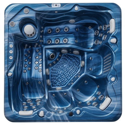 JACUZZI OGRODOWE WANNA SPA560 NIEBIESKA FALA OCEANU OBUDOWA ANTRACYT 220x220 CM