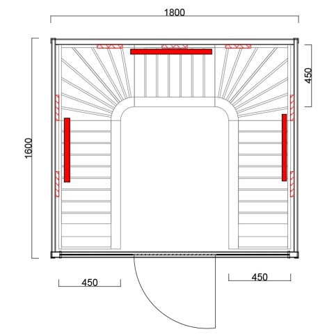 SAUNA DOMOWA SUCHA INFRARED NISKOTEMPERATUROWA TROMSO4 4-5 OSOBOWA 180x150 CM 230 V
