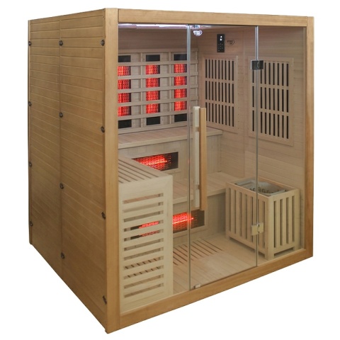 SAUNA KOMBO INFRARED/FIŃSKA HELSI1-NEW Z PIECEM 6kW 4-5 OSOBOWA 180x160 CM 2w1