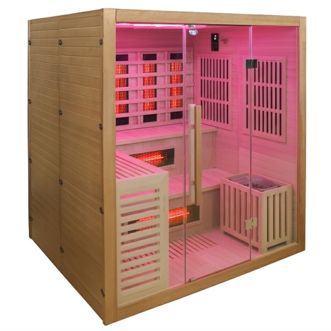 SAUNA KOMBO INFRARED/FIŃSKA HELSI1-NEW Z PIECEM 6kW 4-5 OSOBOWA 180x160 CM 2w1