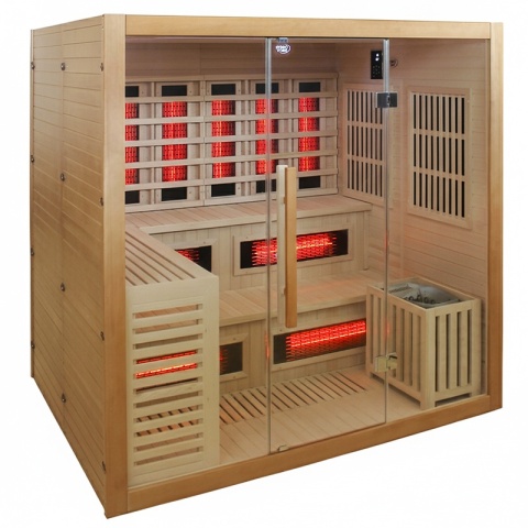 SAUNA KOMBO INFRARED/FIŃSKA HELSI2 Z PIECEM 8kW 5-6 OSOBOWA 200x160 CM 2w1