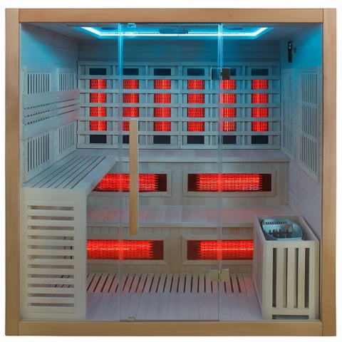 SAUNA KOMBO INFRARED/FIŃSKA HELSI2 Z PIECEM 8kW 5-6 OSOBOWA 200x160 CM 2w1