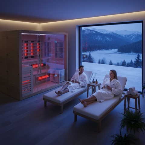 SAUNA KOMBO INFRARED/FIŃSKA HELSI2 Z PIECEM 8kW 5-6 OSOBOWA 200x160 CM 2w1