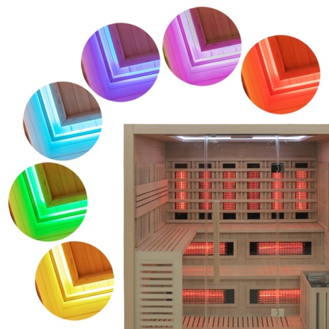 SAUNA KOMBO INFRARED/FIŃSKA HELSI2 Z PIECEM 8kW 5-6 OSOBOWA 200x160 CM 2w1