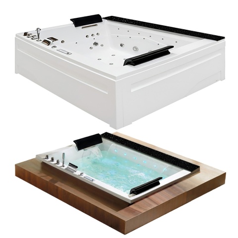 WANNA Z HYDROMASAŻEM KALAMBO 914 Z OBUDOWĄ CZARNA 190x150 CM