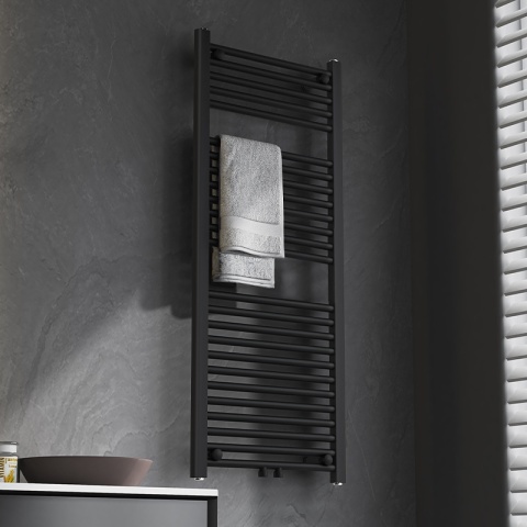 GRZEJNIK ŁAZIENKOWY ŚCIENNY PIONOWY WODNY DRABINKA 120x50 GAMA-BL-2 CZARNY