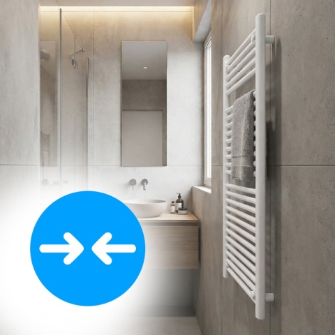 GRZEJNIK ŁAZIENKOWY ŚCIENNY PIONOWY WODNY DRABINKA 120x50 GAMA-WH-2 BIAŁY