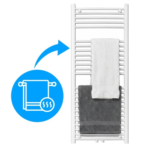 GRZEJNIK ŁAZIENKOWY ŚCIENNY PIONOWY WODNY DRABINKA 120x50 GAMA-WH-2 BIAŁY