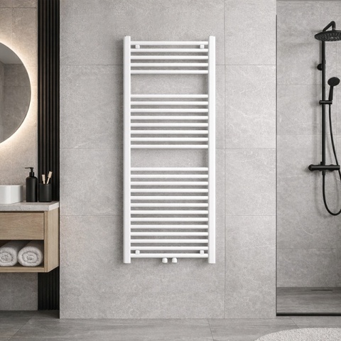 GRZEJNIK ŁAZIENKOWY ŚCIENNY PIONOWY WODNY DRABINKA 120x50 GAMA-WH-2 BIAŁY