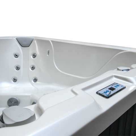 JACUZZI OGRODOWE WANNA HYBRYDOWA BALIA OGRODOWA SPA521W BIAŁA PERŁA OBUDOWA ANTRACYT 230X230 CM