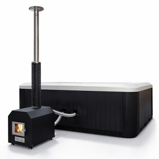 JACUZZI OGRODOWE WANNA HYBRYDOWA BALIA OGRODOWA SPA521W BIAŁA PERŁA OBUDOWA ANTRACYT 230X230 CM