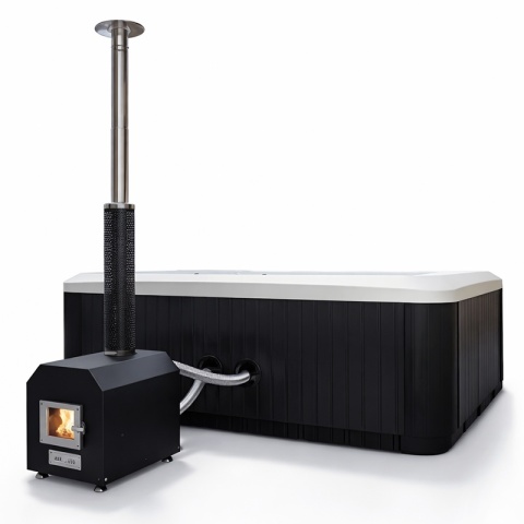 JACUZZI OGRODOWE WANNA HYBRYDOWA BALIA OGRODOWA SPA521W BIAŁA PERŁA OBUDOWA ANTRACYT 230X230 CM