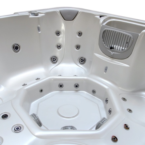 JACUZZI OGRODOWE WANNA HYBRYDOWA BALIA OGRODOWA SPA521W BIAŁA PERŁA OBUDOWA ANTRACYT 230X230 CM