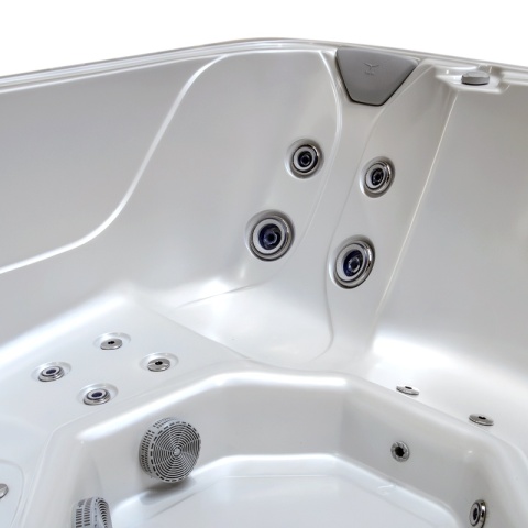 JACUZZI OGRODOWE WANNA HYBRYDOWA BALIA OGRODOWA SPA521W BIAŁA PERŁA OBUDOWA ANTRACYT 230X230 CM