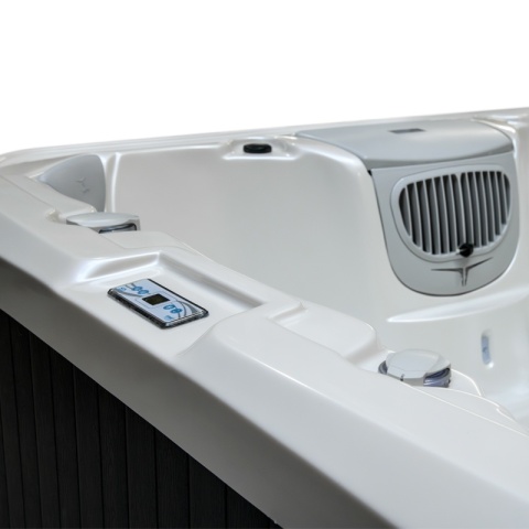 JACUZZI OGRODOWE WANNA HYBRYDOWA BALIA OGRODOWA SPA521W BIAŁA PERŁA OBUDOWA KAWA 230X230 CM