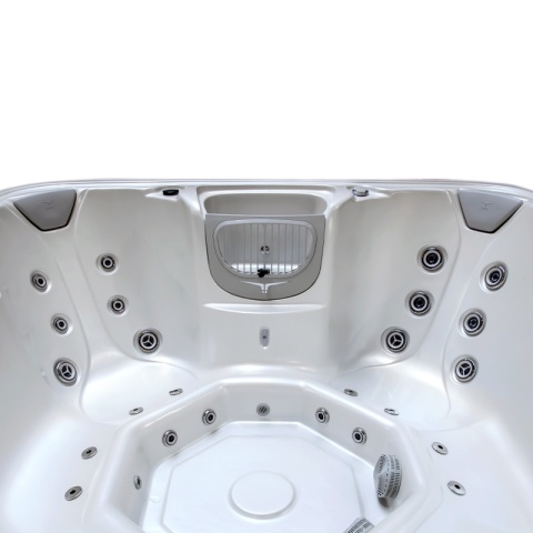 JACUZZI OGRODOWE WANNA HYBRYDOWA BALIA OGRODOWA SPA521W BIAŁA PERŁA OBUDOWA KAWA 230X230 CM