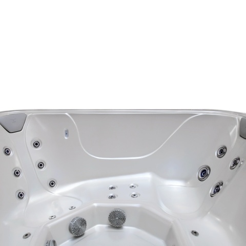 JACUZZI OGRODOWE WANNA HYBRYDOWA BALIA OGRODOWA SPA521W BIAŁA PERŁA OBUDOWA KAWA 230X230 CM