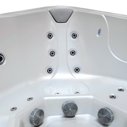 JACUZZI OGRODOWE WANNA HYBRYDOWA BALIA OGRODOWA SPA521W BIAŁA PERŁA OBUDOWA KAWA 230X230 CM