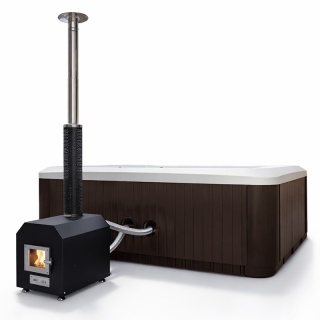 JACUZZI OGRODOWE WANNA HYBRYDOWA BALIA OGRODOWA SPA521W CAPPUCCINO OBUDOWA KAWA 230X230 CM