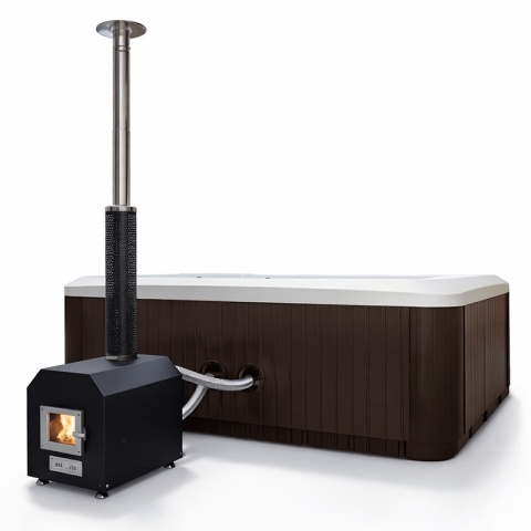 JACUZZI OGRODOWE WANNA HYBRYDOWA BALIA OGRODOWA SPA521W CAPPUCCINO OBUDOWA KAWA 230X230 CM