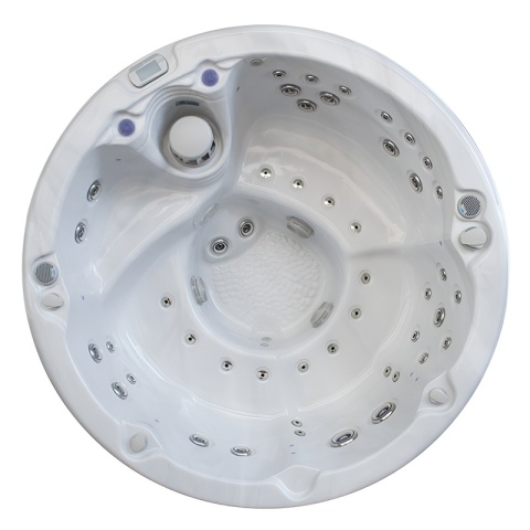 JACUZZI OGRODOWE WANNA HYBRYDOWA BALIA OGRODOWA SPA580W BIAŁA PERŁA OBUDOWA ANTRACYT 200X200 CM