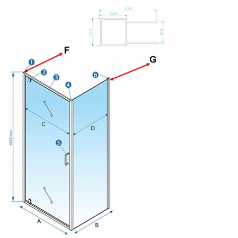PROFIL POSZERZAJĄCY P02B DO KABIN PRYSZNICOWYCH KZ04,KZ05,KZ06,KZ07 CZARNY