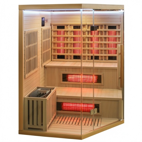 SAUNA KOMBO INFRARED/FIŃSKA MOSS1 Z PIECEM 6kW 4-5 OSOBOWA 150x150 CM 2w1