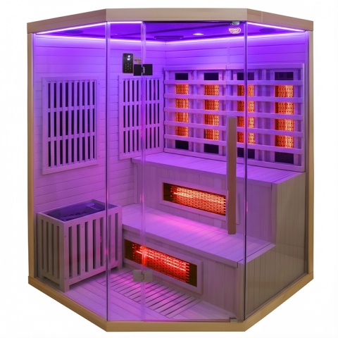 SAUNA KOMBO INFRARED/FIŃSKA MOSS1 Z PIECEM 6kW 4-5 OSOBOWA 150x150 CM 2w1