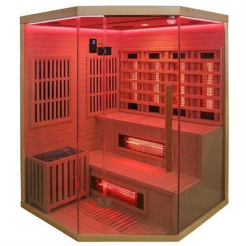 SAUNA KOMBO INFRARED/FIŃSKA MOSS1 Z PIECEM 6kW 4-5 OSOBOWA 150x150 CM 2w1