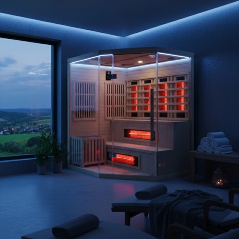 SAUNA KOMBO INFRARED/FIŃSKA MOSS1 Z PIECEM 6kW 4-5 OSOBOWA 150x150 CM 2w1