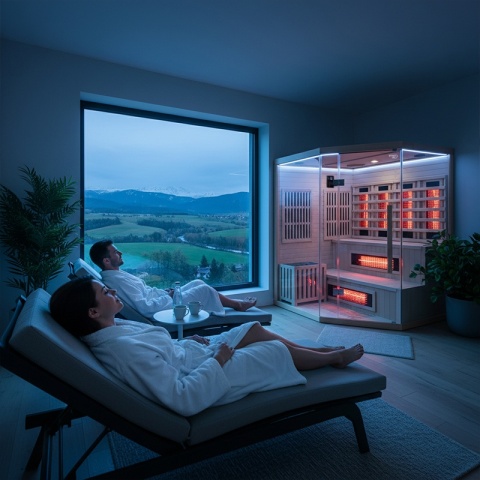 SAUNA KOMBO INFRARED/FIŃSKA MOSS1 Z PIECEM 6kW 4-5 OSOBOWA 150x150 CM 2w1