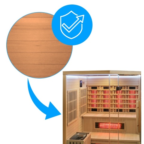 SAUNA KOMBO INFRARED/FIŃSKA MOSS1 Z PIECEM 6kW 4-5 OSOBOWA 150x150 CM 2w1