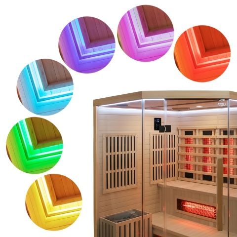SAUNA KOMBO INFRARED/FIŃSKA MOSS1 Z PIECEM 6kW 4-5 OSOBOWA 150x150 CM 2w1