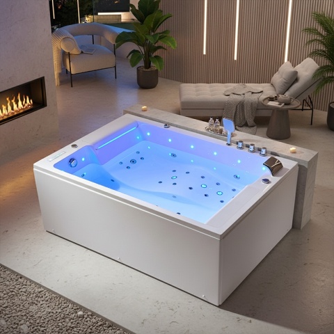 WANNA Z HYDROMASAŻEM GLORIA BIAŁA 180x120 CM GLORIA